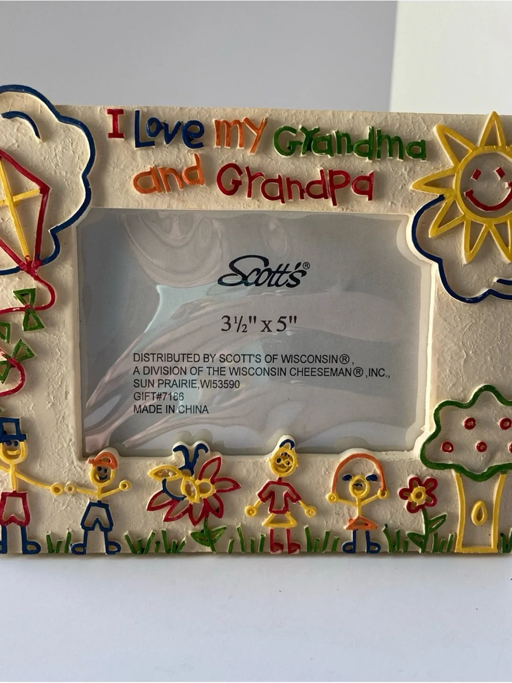 Scotts “ I Love My Grandma And Grandpa” Multi Color Picture Frame 3 1/2” x 5”
